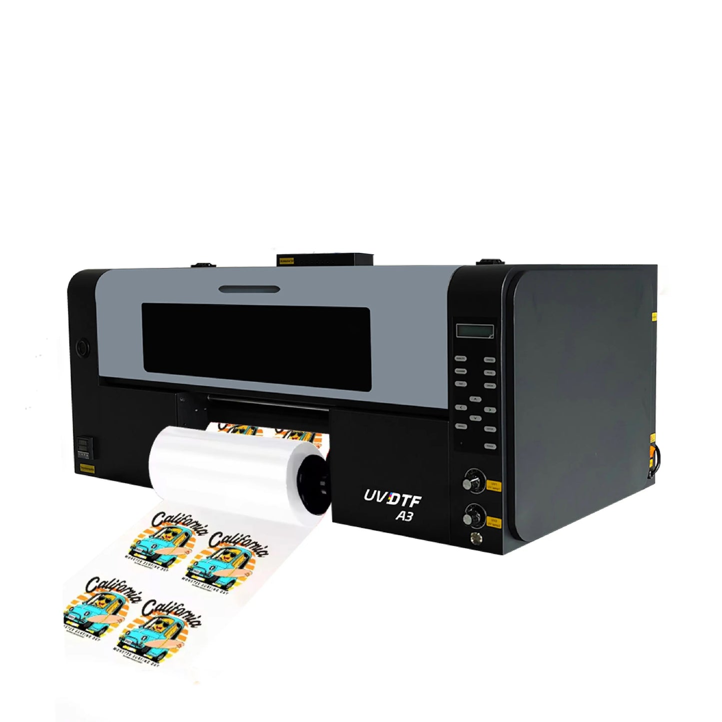 Small UV DTF Roller Sticker Printer New Used Multicolor Ink for Manufacturing Plants Bottle Cup Wrap Sticker Printer