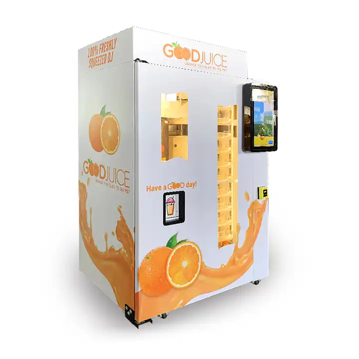Fresh Orange Juice Vending Machine, Cash and Mobile Payment Options, Stainless Steel