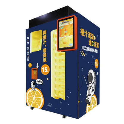 Fresh Orange Juice Vending Machine, Cash and Mobile Payment Options, Stainless Steel