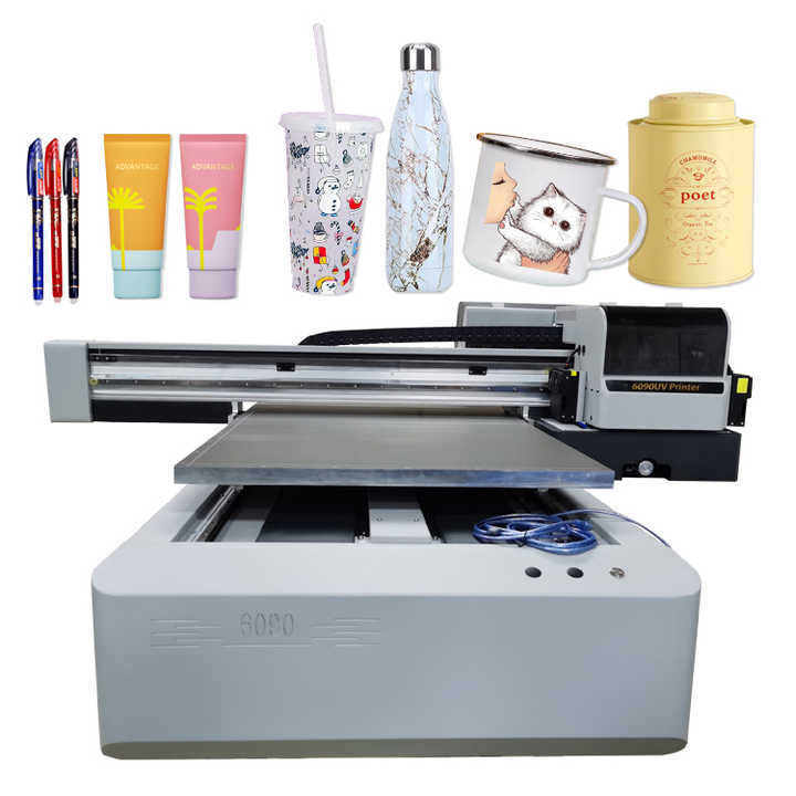 New Cylindrical Uv Inkjet Flatbed Printer With Rotary for Tumbler Cup Glass Bottle Glassware Cosmetic Bottle Can Pen and Mug