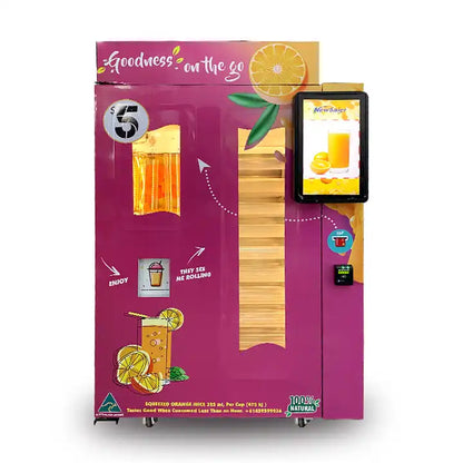 Fresh Orange Juice Vending Machine, Cash and Mobile Payment Options, Stainless Steel