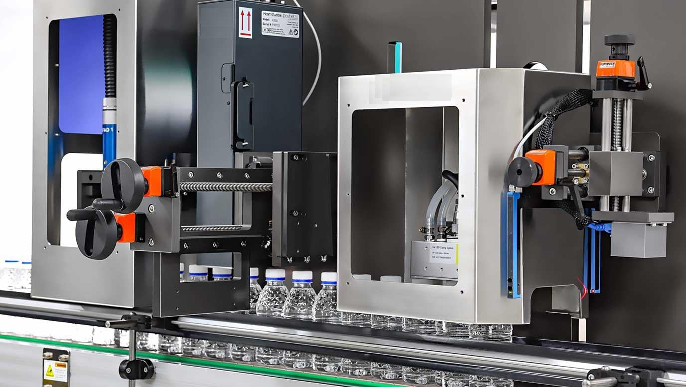 Industrial Automatic UV Inkjet Printer for Plastic Containers, Bottles, Cans, Pouches & Cylindrical Products
