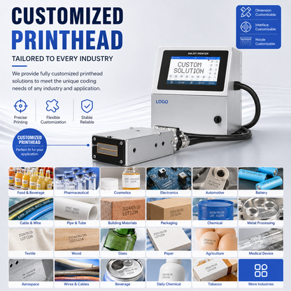 Industrial Automatic UV Inkjet Printer for Plastic Containers, Bottles, Cans, Pouches & Cylindrical Products