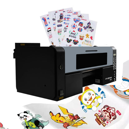 Small UV DTF Roller Sticker Printer New Used Multicolor Ink for Manufacturing Plants Bottle Cup Wrap Sticker Printer