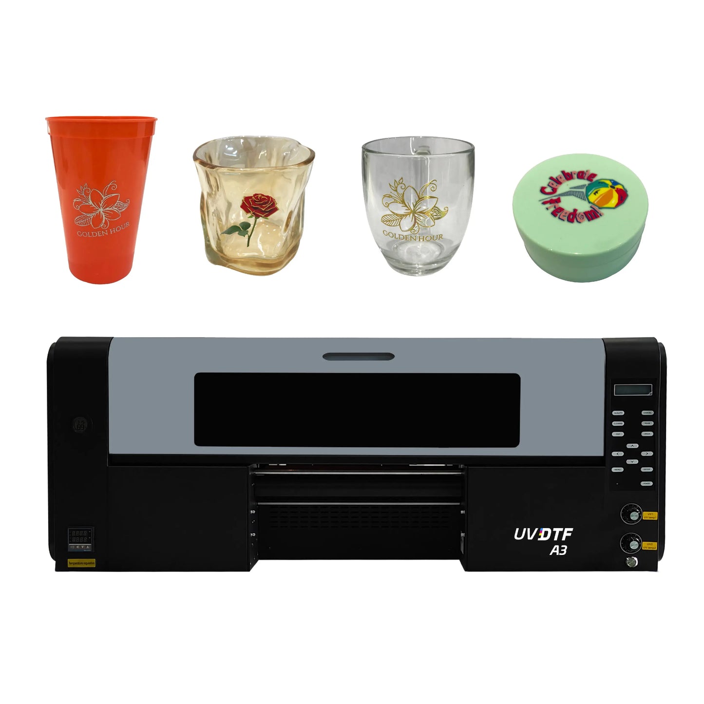 Small UV DTF Roller Sticker Printer New Used Multicolor Ink for Manufacturing Plants Bottle Cup Wrap Sticker Printer