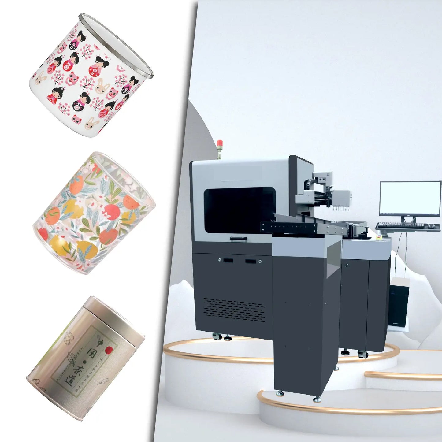 Automatic High Speed Cylinder Can Uv Printer for Tumbler Glass Plastic Cup UV Flatbed Printer for Tumblers and Mugs